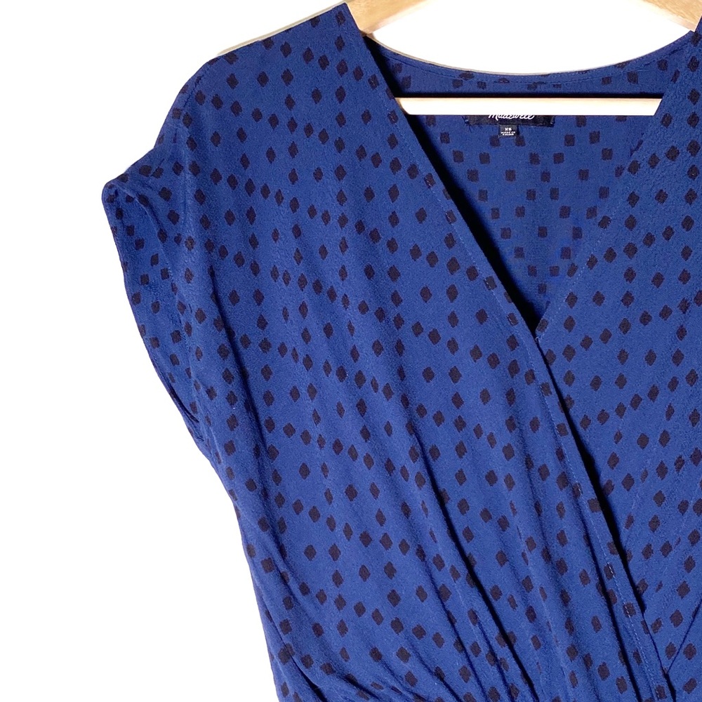 Madewell Wrap front Mini Dress Brushstroke Diamond - Picture 7 of 8